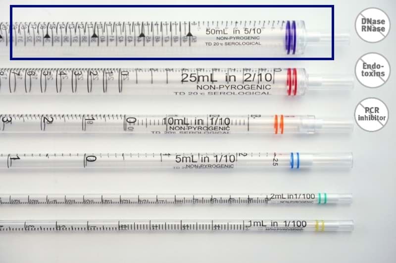 Picture of Serological Pipettes 50 ml Individual Wrapped, Sterile, Box of 100